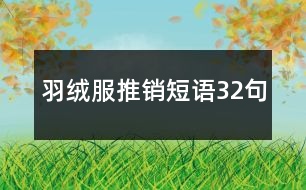 羽絨服推銷(xiāo)短語(yǔ)32句