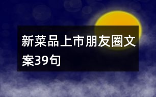 新菜品上市朋友圈文案39句