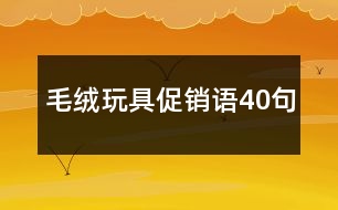 毛絨玩具促銷語(yǔ)40句