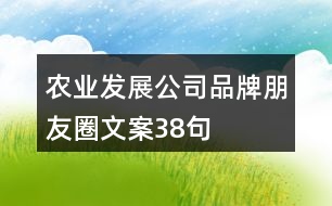 農業(yè)發(fā)展公司品牌朋友圈文案38句