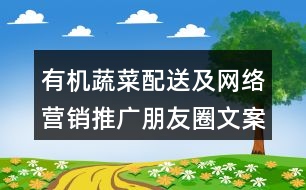 有機(jī)蔬菜配送及網(wǎng)絡(luò)營銷推廣朋友圈文案32句