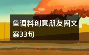 魚(yú)調(diào)料創(chuàng)意朋友圈文案33句