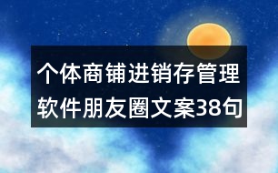 個(gè)體商鋪進(jìn)銷存管理軟件朋友圈文案38句