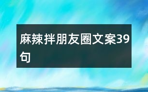 麻辣拌朋友圈文案39句