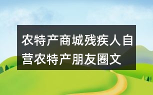 農(nóng)特產(chǎn)商城、殘疾人自營(yíng)農(nóng)特產(chǎn)朋友圈文案38句