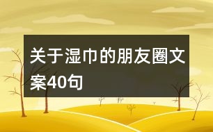 關于濕巾的朋友圈文案40句