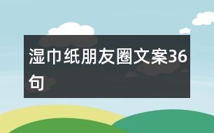 濕巾紙朋友圈文案36句