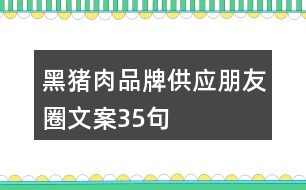 黑豬肉品牌供應(yīng)朋友圈文案35句