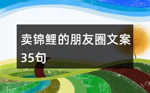 賣錦鯉的朋友圈文案35句