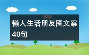 懶人生活朋友圈文案40句