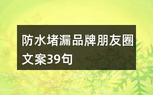 防水堵漏品牌朋友圈文案39句