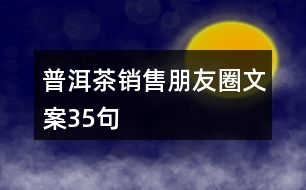 普洱茶銷售朋友圈文案35句