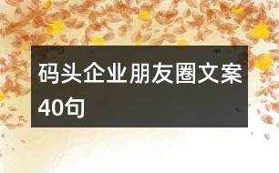 碼頭企業(yè)朋友圈文案40句