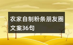 農(nóng)家自制粉條朋友圈文案36句