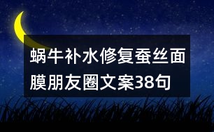 蝸牛補(bǔ)水修復(fù)蠶絲面膜朋友圈文案38句