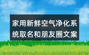 家用新鮮空氣凈化系統取名和朋友圈文案37句