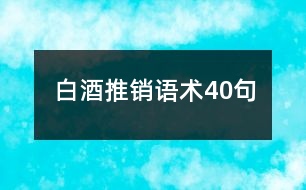 白酒推銷語術40句