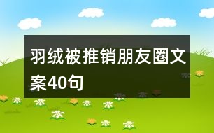 羽絨被推銷朋友圈文案40句