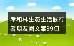 孝和林生態(tài)生活踐行者朋友圈文案39句