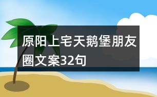 原陽上宅天鵝堡朋友圈文案32句