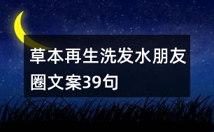 草本再生洗發(fā)水朋友圈文案39句