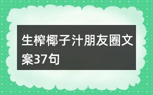 生榨椰子汁朋友圈文案37句