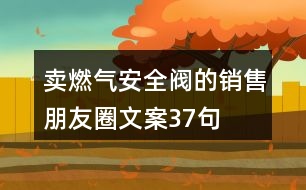 賣燃?xì)獍踩y的銷售朋友圈文案37句