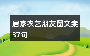 居家農(nóng)藝朋友圈文案37句