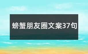 螃蟹朋友圈文案37句