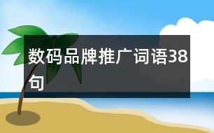 數(shù)碼品牌推廣詞語38句