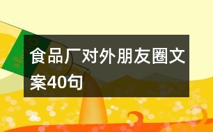 食品廠對外朋友圈文案40句