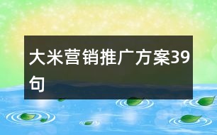 大米營銷推廣方案39句