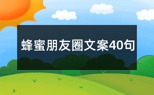 蜂蜜朋友圈文案40句