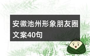 安徽池州形象朋友圈文案40句