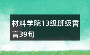 材料學(xué)院13級班級誓言39句