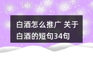 白酒怎么推廣 關于白酒的短句34句