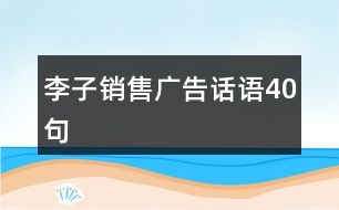 李子銷售廣告話語40句