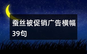 蠶絲被促銷廣告橫幅39句