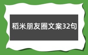 稻米朋友圈文案32句