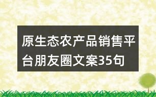 原生態(tài)農(nóng)產(chǎn)品銷售平臺(tái)朋友圈文案35句