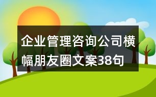 企業(yè)管理咨詢(xún)公司橫幅朋友圈文案38句