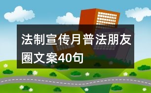 法制宣傳月普法朋友圈文案40句