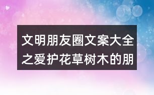 文明朋友圈文案大全之愛護花草樹木的朋友圈文案36句