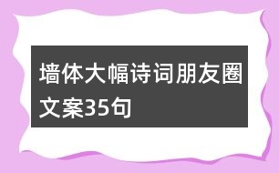 墻體大幅詩(shī)詞朋友圈文案35句