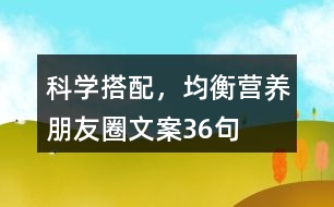 科學(xué)搭配，均衡營(yíng)養(yǎng)朋友圈文案36句