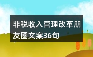 非稅收入管理改革朋友圈文案36句