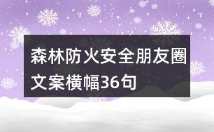 森林防火安全朋友圈文案、橫幅36句