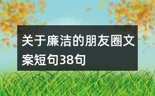 關于廉潔的朋友圈文案短句38句