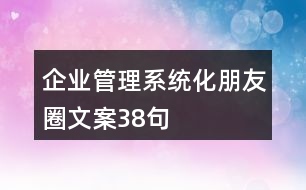 企業(yè)管理系統(tǒng)化朋友圈文案38句