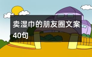 賣濕巾的朋友圈文案40句